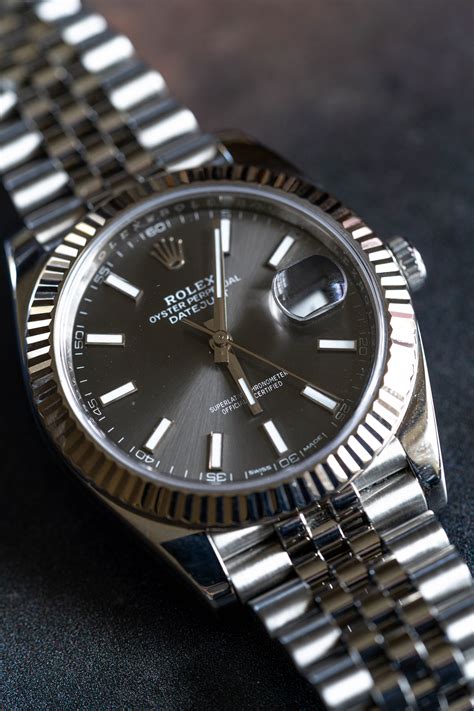 rolex datejust grey face